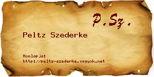 Peltz Szederke névjegykártya